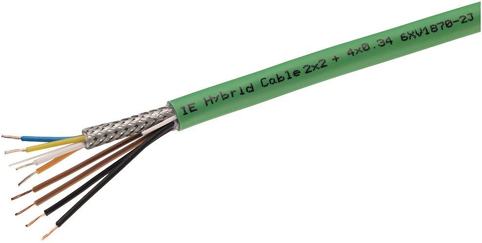 Ind. Ethernet Hybrid Cable 2x2+4x0,34, flexible Leitung, 4xCU CAT5