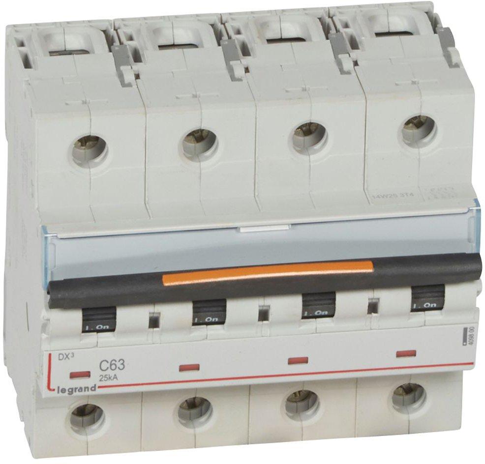LS-Schalter DX3 C-Charakteristik 63A 4P 25kA 400VAC 6TE