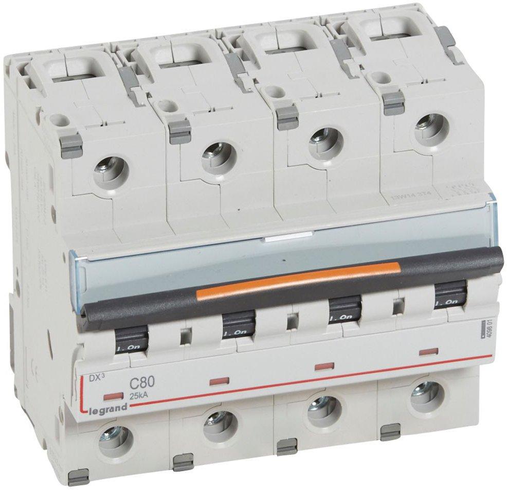 LS-Schalter DX3 C-Charakteristik 80A 4P 25kA 400VAC 6TE