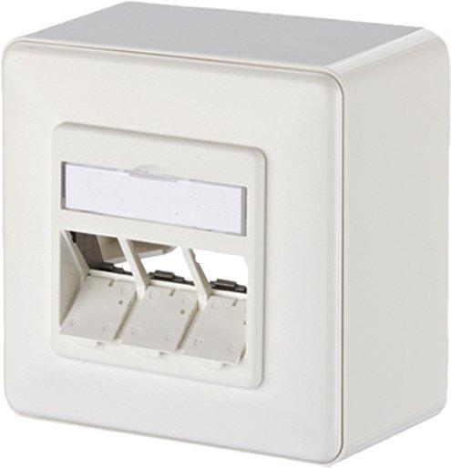 Keystone Anschlussdose AP 3 Port unbestückt reinweiß