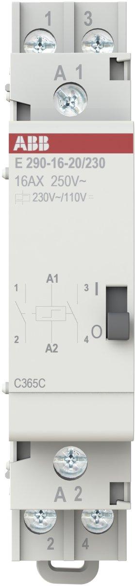 Stromstoßschalter Spule 230 VAC/ 110 VDC 16 A 2 NO