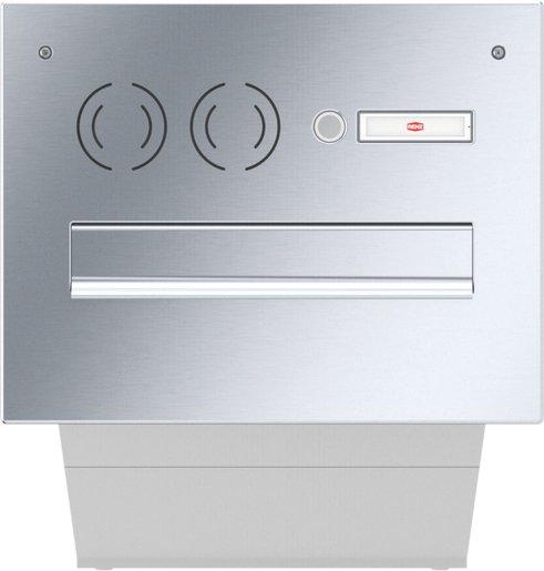 Audio Frontplatte 1-teilig eckig Edelstahl mit 1 Briefklappe