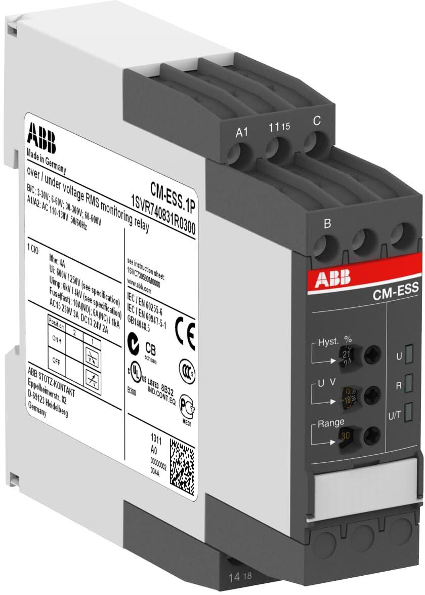 Spannungsüberwachungsrelais 24 - 240V AC/DC 3 - 600V Push-In