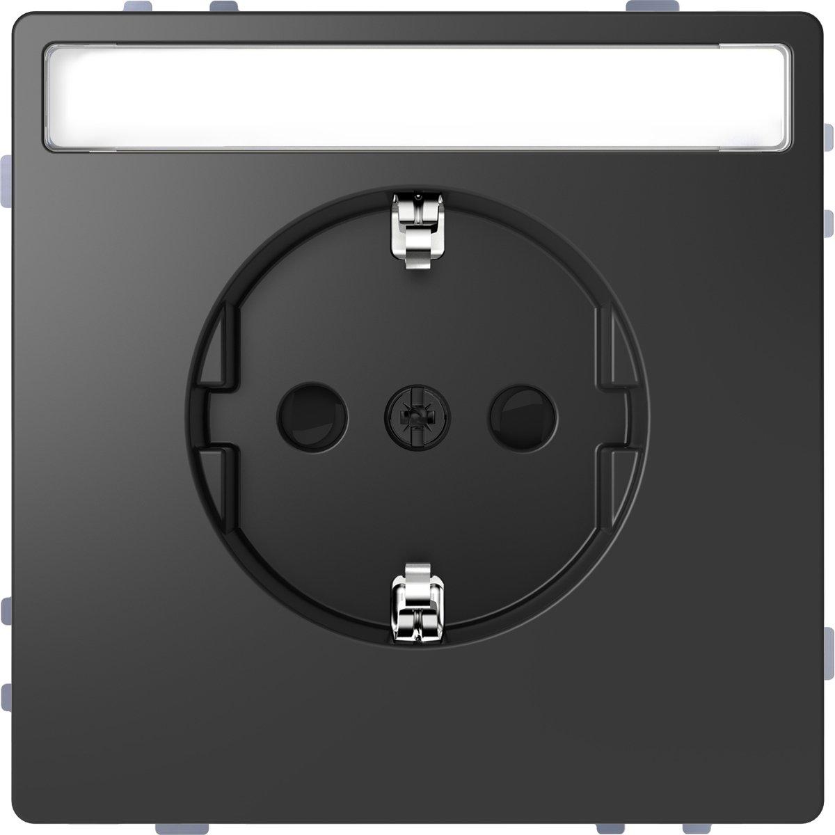 SCHUKO-Steckdose mit Schriftfeld Steckklemmen anthrazit
