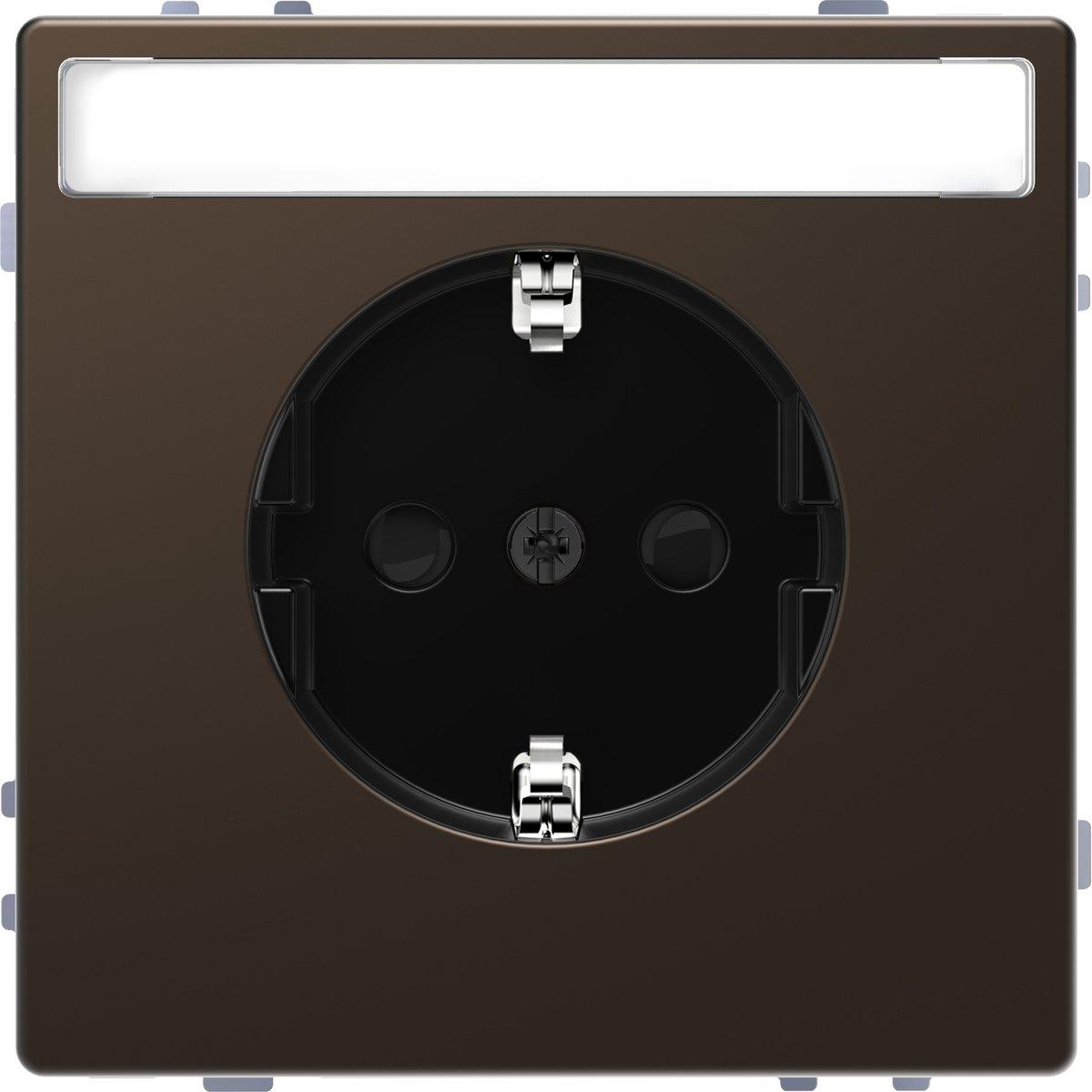 SCHUKO-Steckdose mit Schriftf. Steckkl. Moccametallic