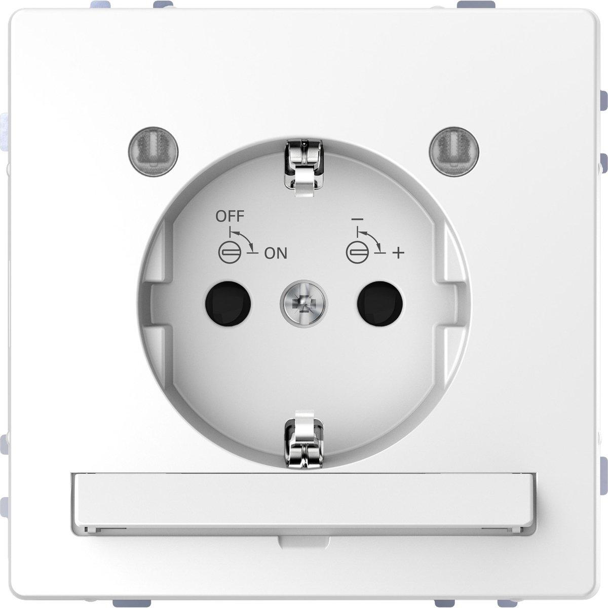 SCHUKO-Steckd. mit Lichtausl. und LED-Bel.-Modul Lotosweiß Sys. Design
