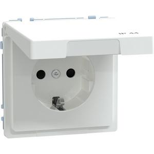 SCHUKO-Steckdose mit Klappd. IP44 Steckklemmen Lotosweiß