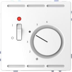 Raumtemperaturregler 230V mit Schalter und Zentralplatte Lotosweiß System Design