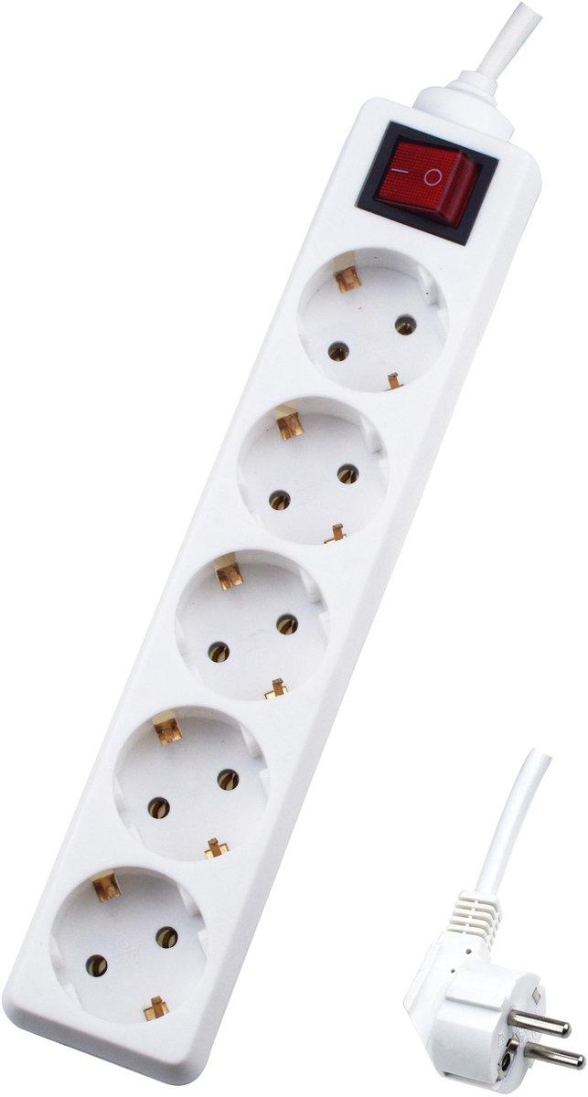 Tischverteiler 5-fach mit Kabel 1,4 m Zuleitung weiß