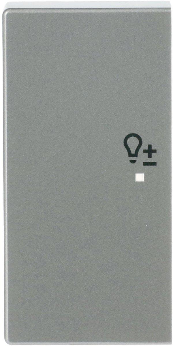 Wippe 2-fach links flex f@h KNX mit Symbol Dimmen edelstahl - pur edelstahl