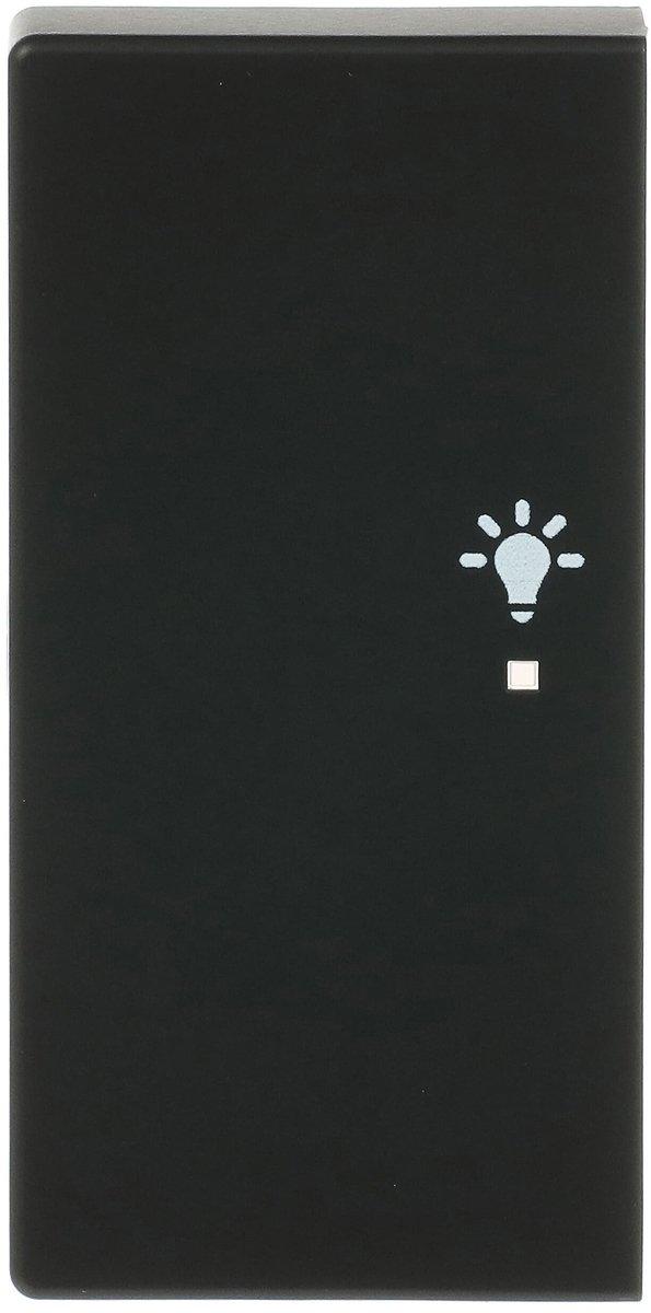Wippe 2-fach links flex f@h KNX mit Symbol Licht schwarz matt - Plattform 63