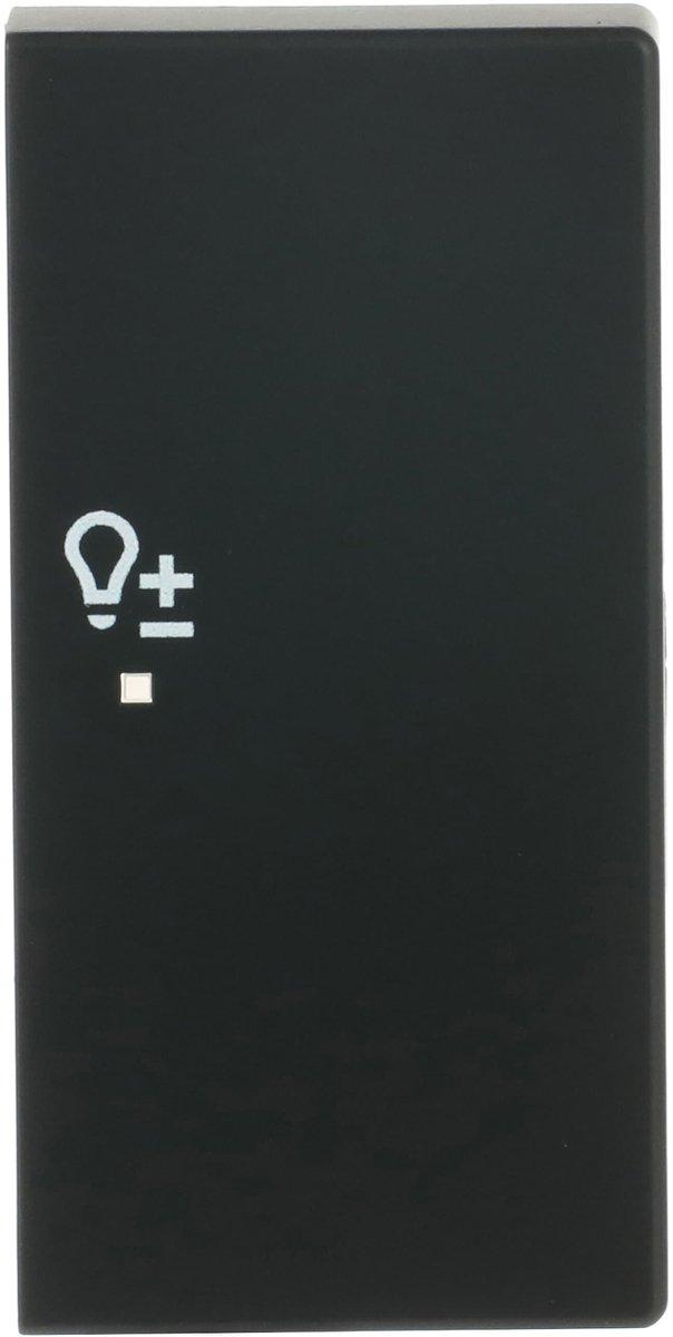 Wippe 2-fach rechts mit Symbol Dimmer Symbol Dimmen schwarz matt - Plattform 63