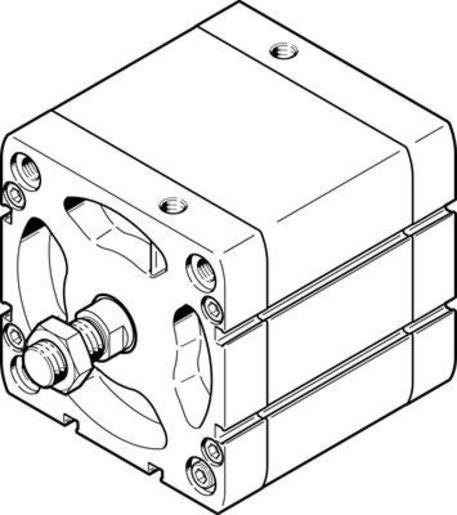 ADN Kompaktzylinder Kolben-dm 100 mm - Hub 20 mm mit P - Dämpfung