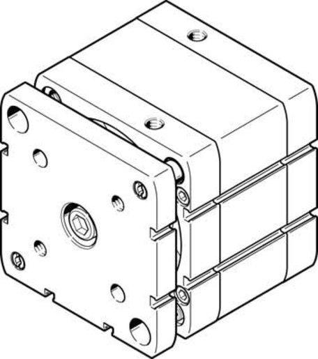 ADNGF Kompaktzylinder Kolben-dm 100 mm - Hub 20 mm mit P - Dämpfung