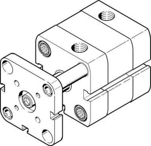 ADNGF Kompaktzylinder Kolben-dm 16 mm - Hub 25 mm mit P - Dämpfung