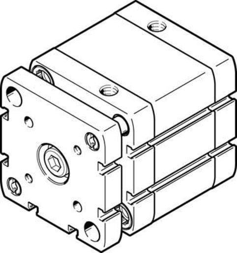 ADNGF Kompaktzylinder Kolben-dm 63 mm - Hub 25 mm mit P - Dämpfung