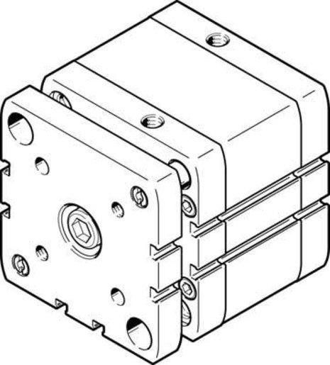 ADNGF Kompaktzylinder Kolben-dm 80 mm - Hub 15 mm mit P - Dämpfung