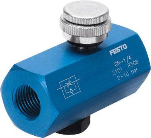 Drossel-Rückschlagventil G1/4 einstellbar über Rändelschraube