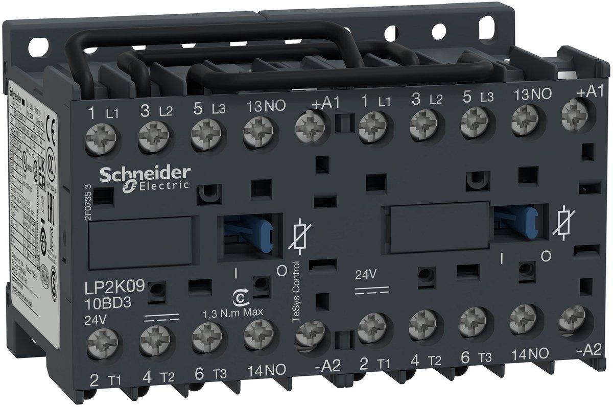 Wendeschützkombination 3p+1S 4kW/400V/AC3 9A Spule 24V DC