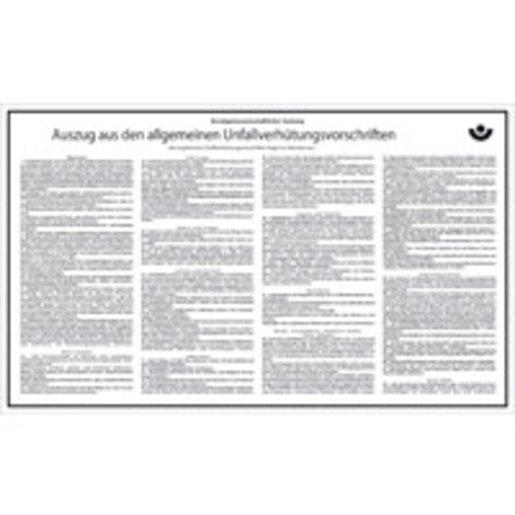 Aushang Auszug allg. Unfallverhütungsvorschriften KST 260 x 430 mm