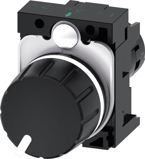Potentiometer 22mm rund schwarz 10 kOhm