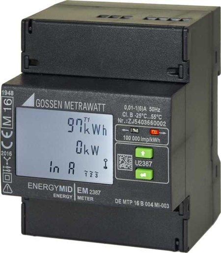 MID Energiezähler 3-Leiter-Netz 3x230 / 400 V LCD 1 (6) A Wandler
