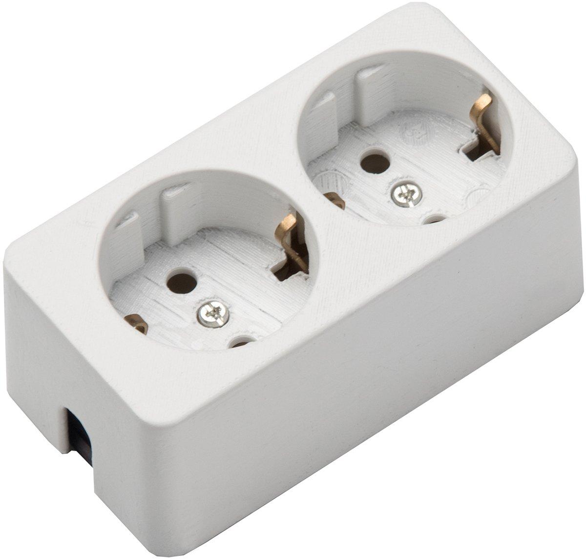 Tischverteiler ohne Kabel 2-fach weiß