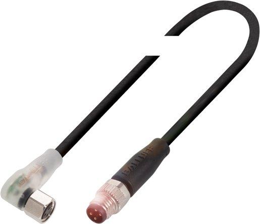 Verbindungskabel M8 Buchse M8 Stecker 3-polig schwarz PUR 1 m