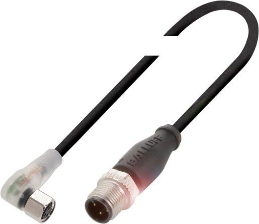 Verbindungskabel M8 Buchse 3-polig abgewin. M8 Stecker 3-polig schwarz 5 m