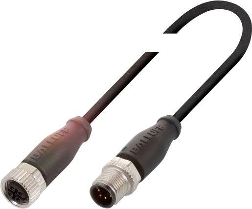 Verbindungskabel M12 Buchse 5-polig M12 Stecker 4-polig PUR schwarz 1,5 m