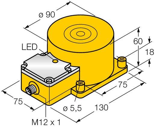 Induktiver Sensor 100 mm 10-65 V DC M12x1 PNP-Ausgang