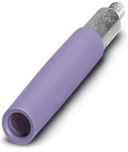 Prüfsteckerbuchse Messing 6x6mm Stiftdurchmesser 4,1mm violett