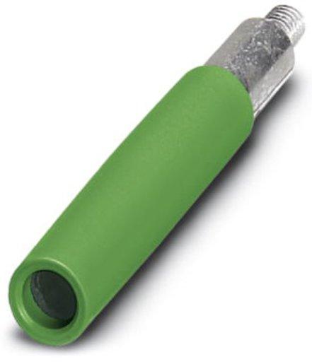 Prüfsteckerbuchse Messing 6x6mm Stiftdurchmesser 4,1mm grün