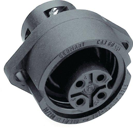 Gerätebuchse 3pol + PE runder / elliptischer Flansch 400 V AC/DC - 16A