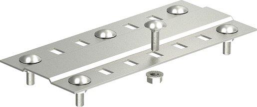Stoßstellenleiste breit mit 2 Befestigungen B200mm V2A 1.4301