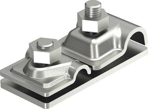 Anschlussplatte für eine isCon-Leitung 16x8-10mm V2A 1.4301