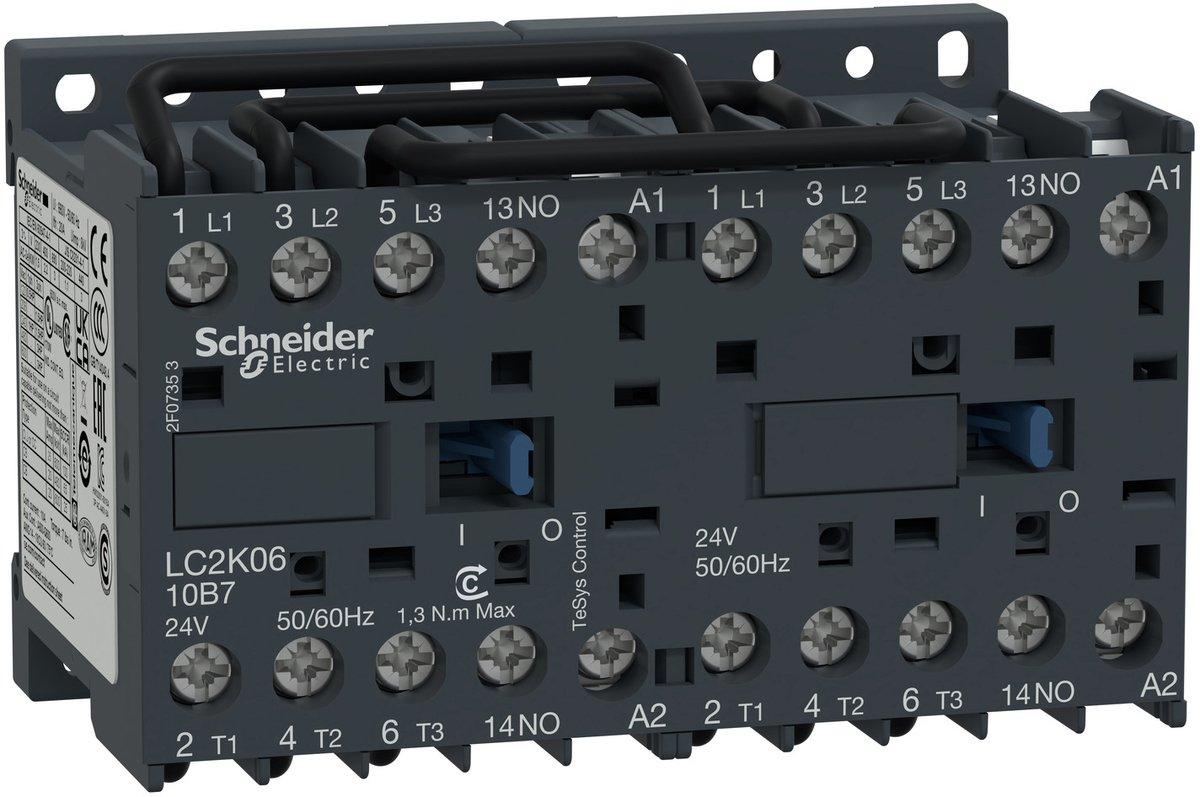 Wendeschützkombination 3-polig 1S 2,2 kW 400 V AC3 6 A Spule 24 V 50/60 Hz