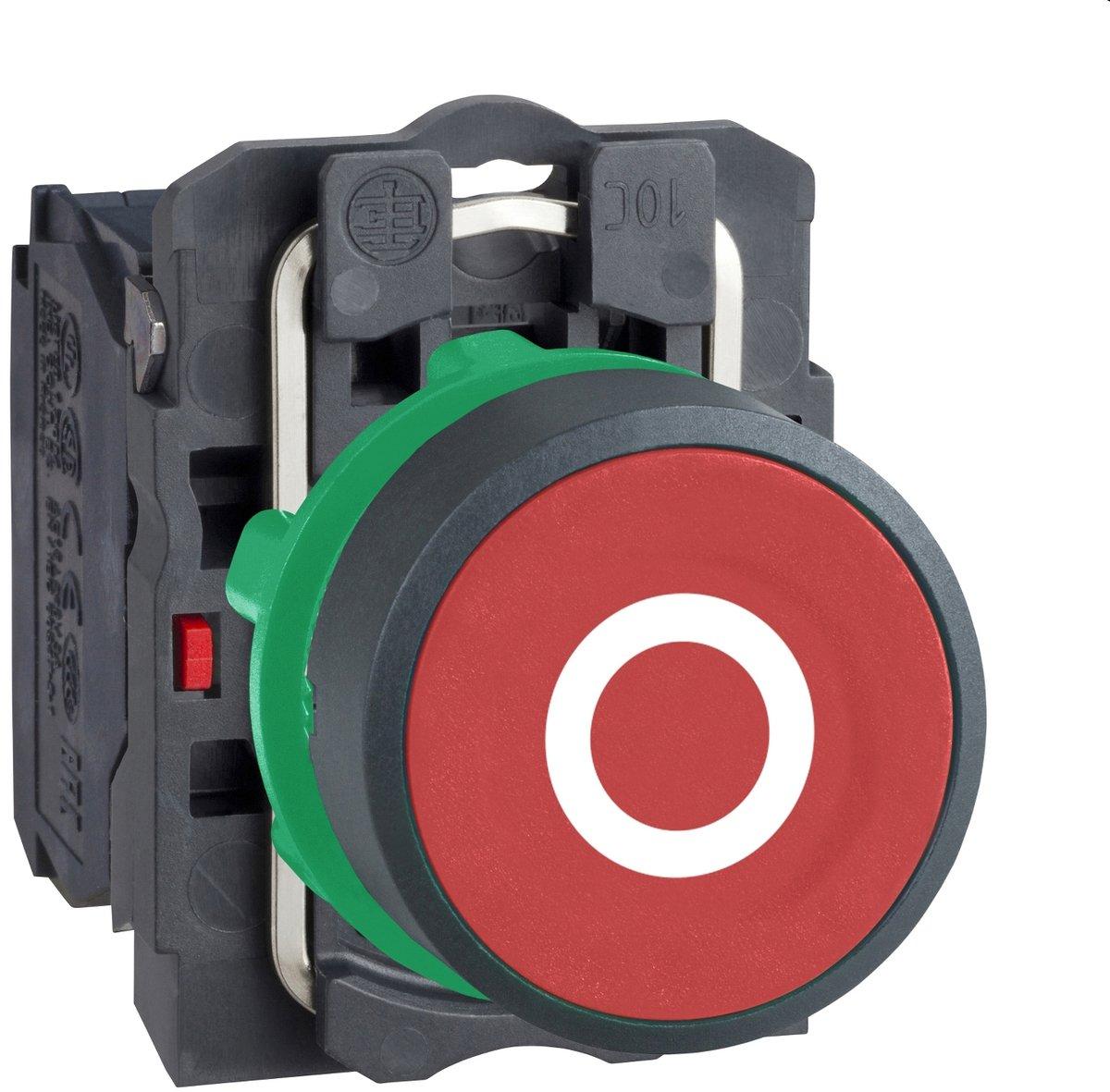 Drucktaster Harmony XB5 Kunststoff rot beschriftet O 22mm tastend 1Ö