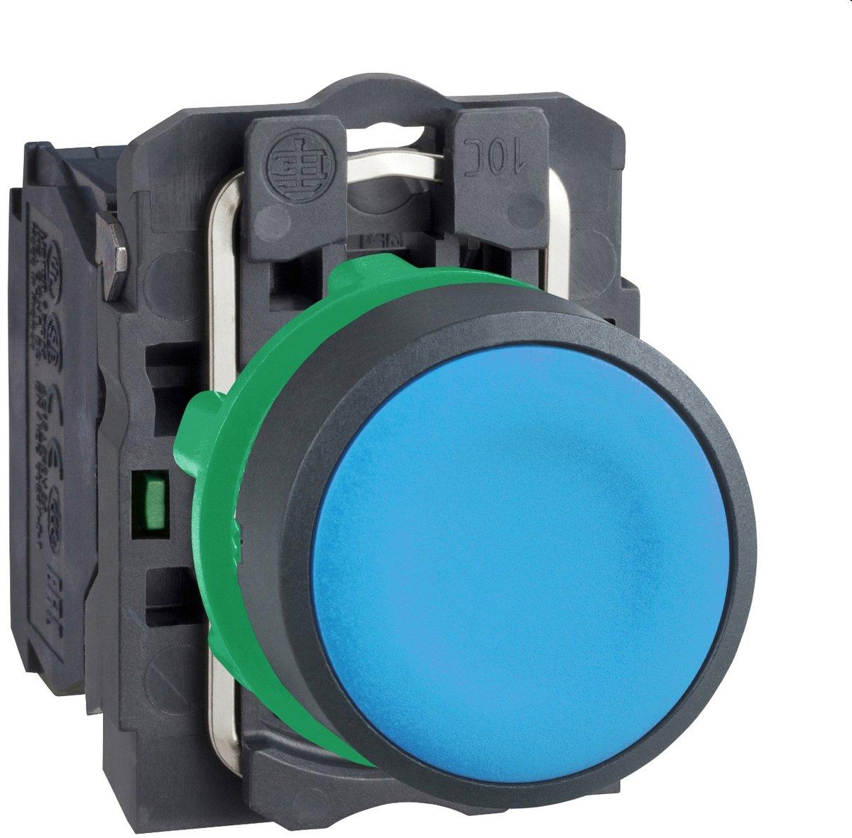 Drucktaster blau Ø 22 flach o. Rastung 1S