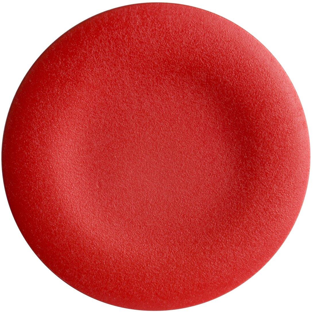 Tastenschild rot neutral für Frontelement rund flach Drucktaster