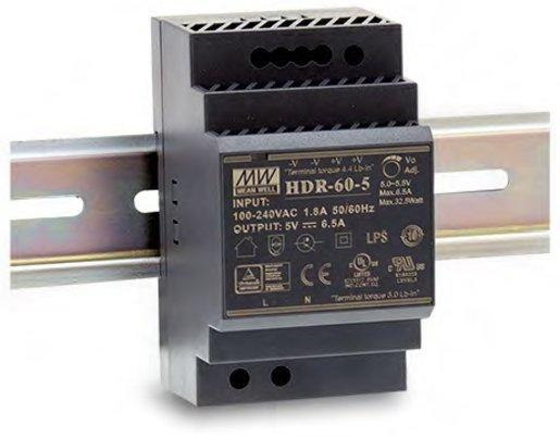 Schaltnetzteil für DIN - Schienenmontage 230 VAC / 24 VDC / 2,5A kurzschlußfest