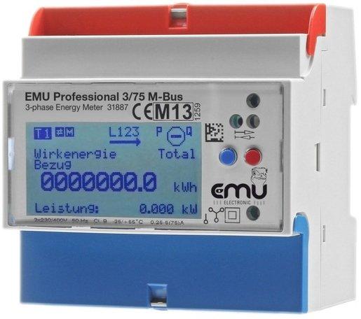 Energiezähler 3ph Direktmessung bis 75A LCD Anzeige - MID B+D Zulassung EIB/KNX