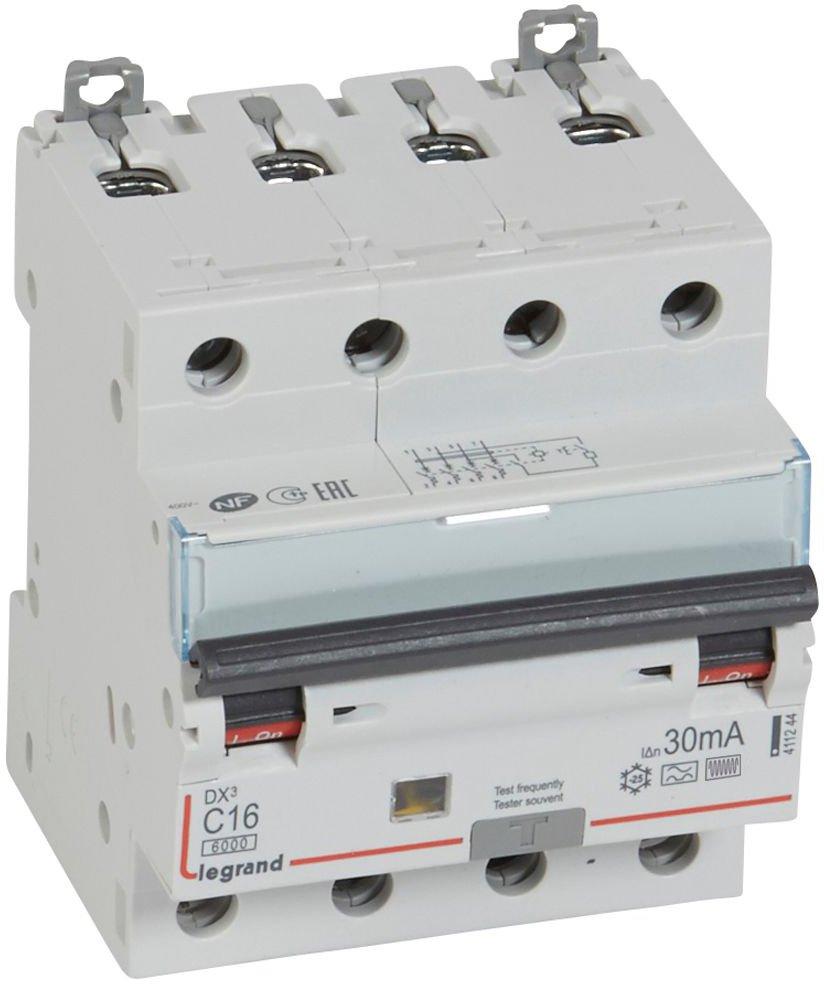 Fehlerstrom-Leitungsschutzschalter DX3 C 16A 4-polig 6kA 30mA A-HPI