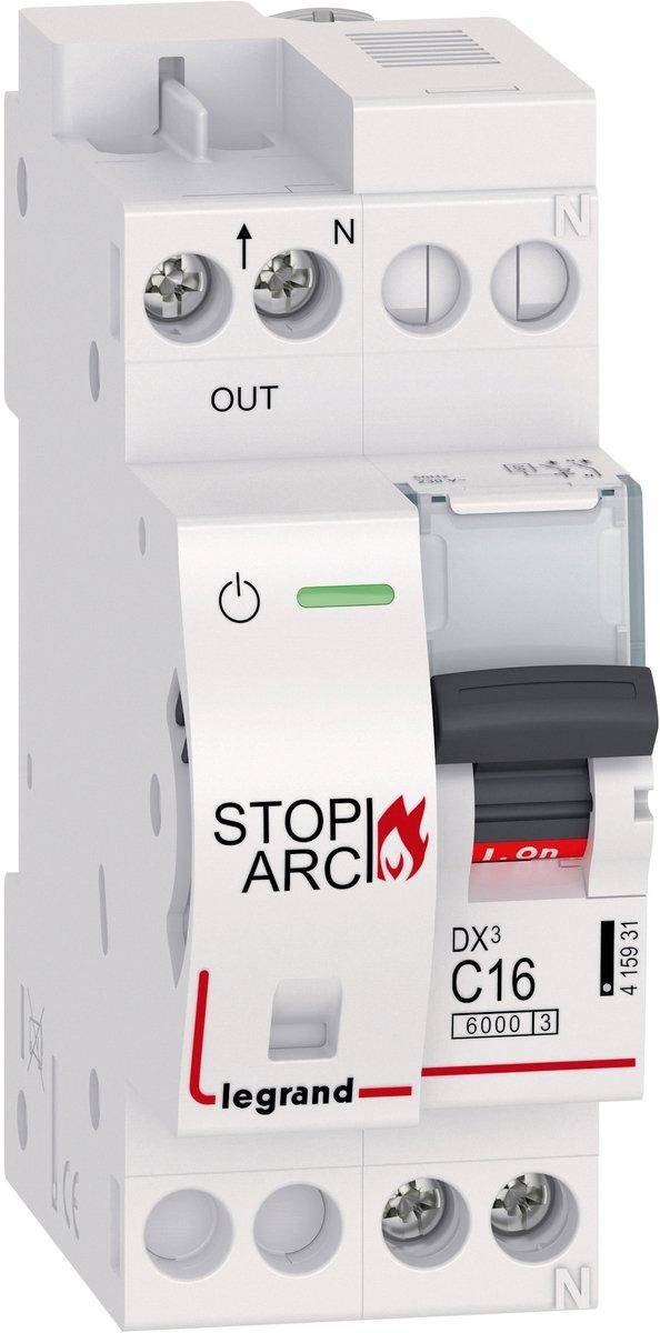 Brandschutzschalter mit LS-Schalter AFDD DX3 C16 6kA 1P+NR 16A