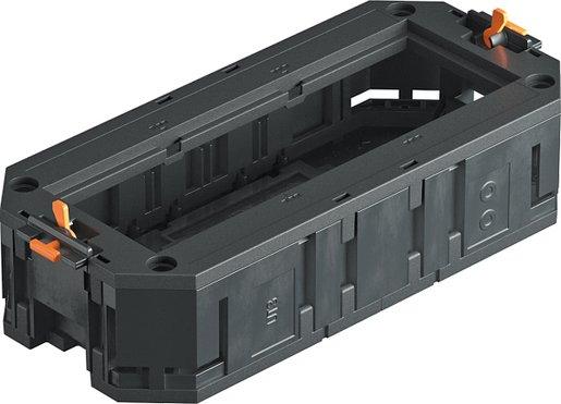 Universalträger für 3 Modul45-Geräte 165x76x40 PA graphitschwarz 9011