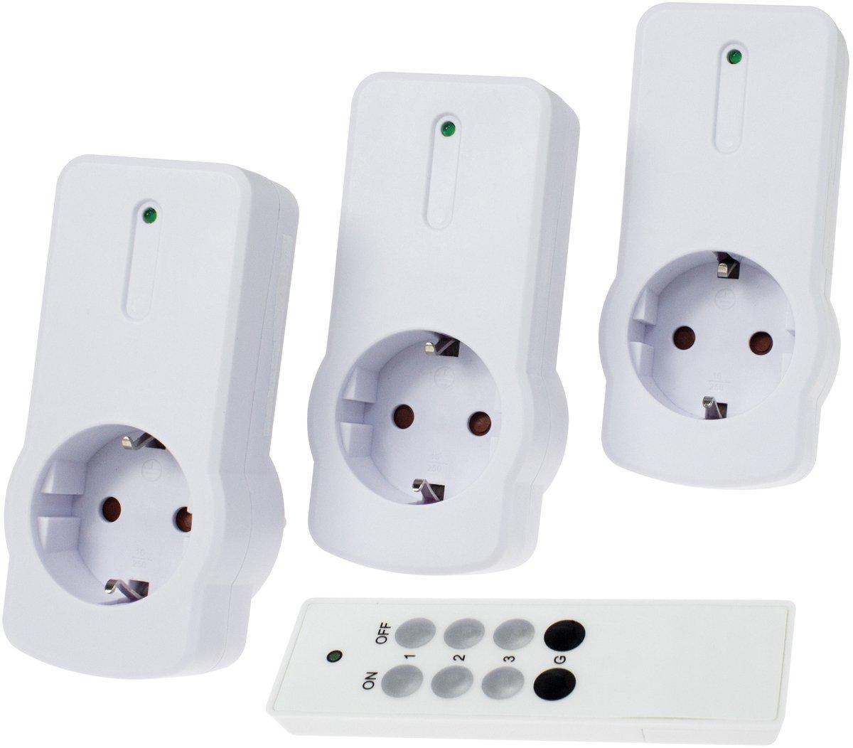 Funksteckdosen 3-er Set mit Fernbedienung