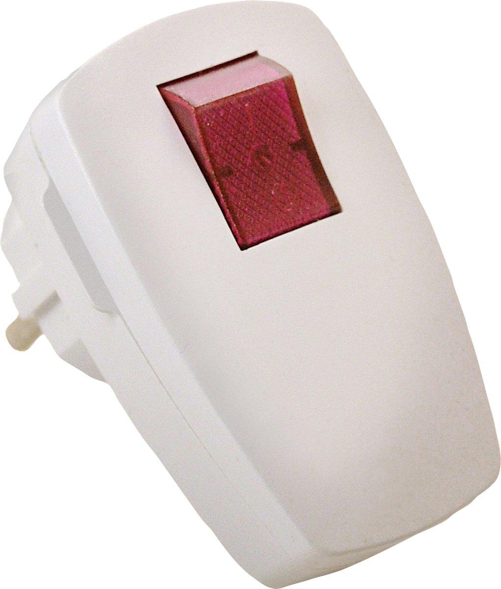 Schutzkontakt-Winkelstecker mit beleuchtetem Schalter 16A weiß