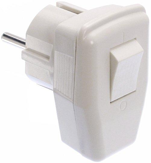 Schutzkontakt-Winkelstecker mit Schalter 16A weiß