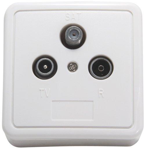 3-Loch Antennen Steckdosen Stich mit Sockel und Deckel