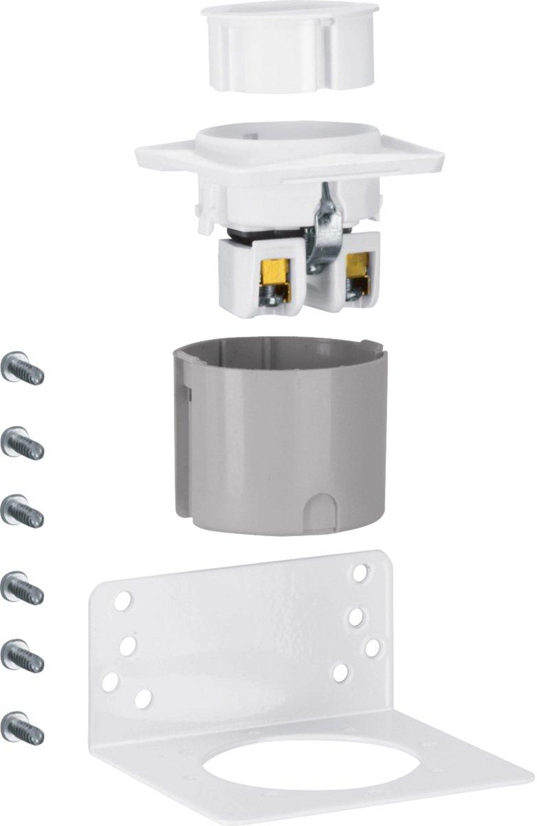 SCHUKO-Steckdose mit Haltewinkel universal für APZ + Euroadapter 80x80x40mm IP2x